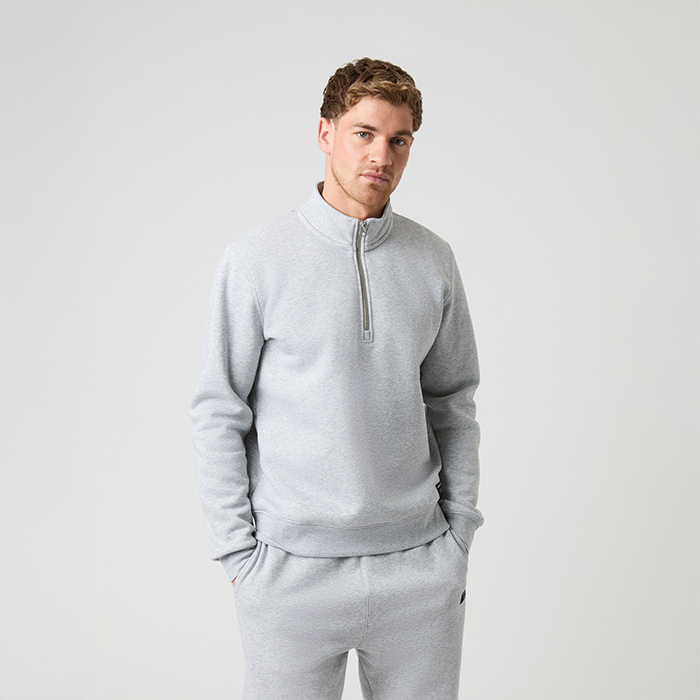 Centre Half Zip Paita Harmaa