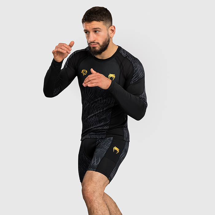 Venum X Chimaev Wild Borz Rashguard Pitk&auml;hihainen Musta Harmaa