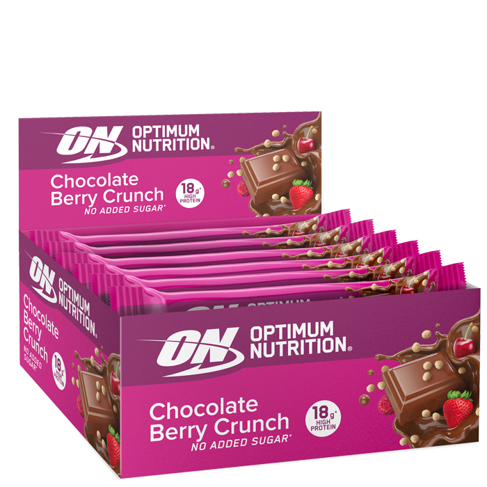 12 x Optimum Protein -patukat 55-59 g chocolate_berry_crunch