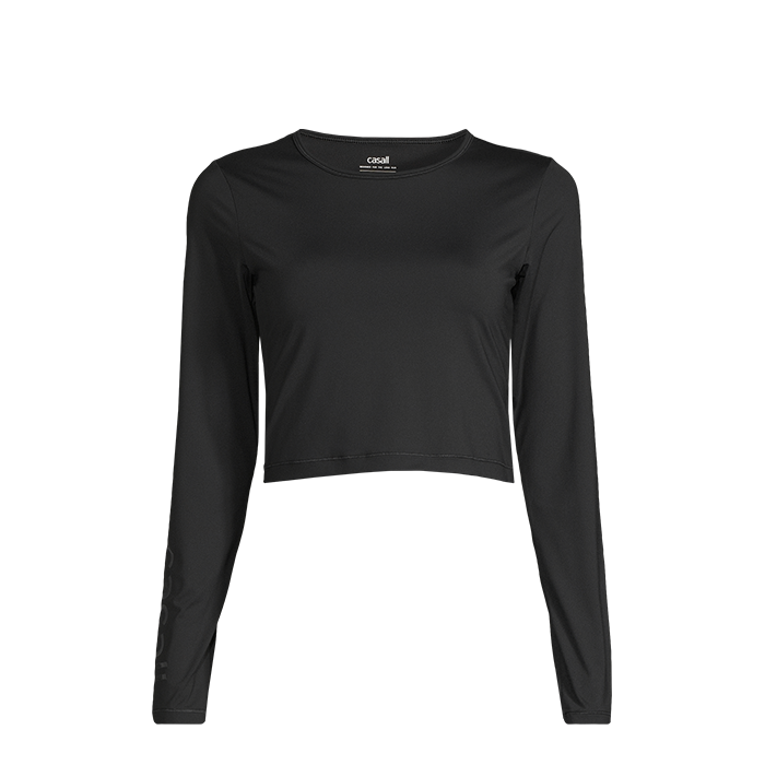 Graphic Crop Long Sleeve, Black — Casall Sportswear