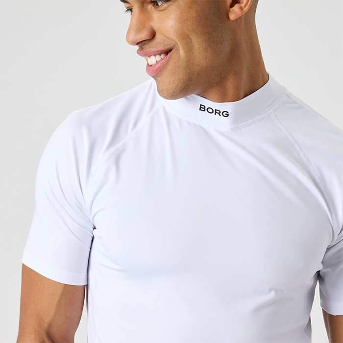 Mock Neck T-paita Valkoinen