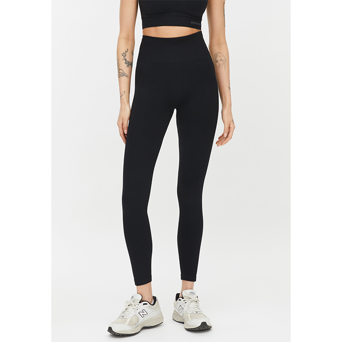 Seamless Soft Rib Tights, Black