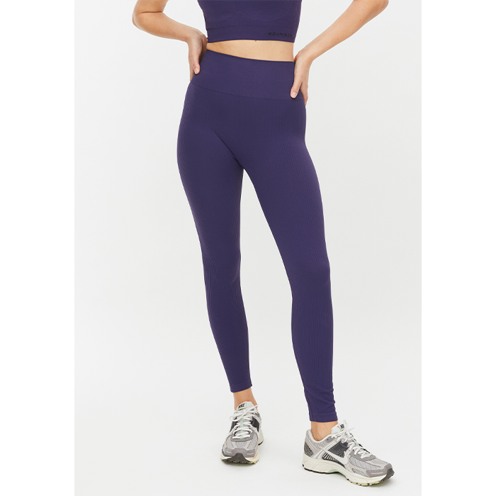 Seamless Soft Rib Tights, Blackcurrant