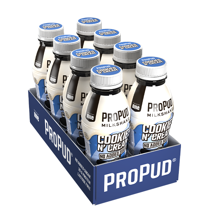 8 x ProPud Protein Milkshake, 330 ml, Cookies and Cream