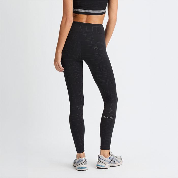Logo Effect Emboss Tights Musta