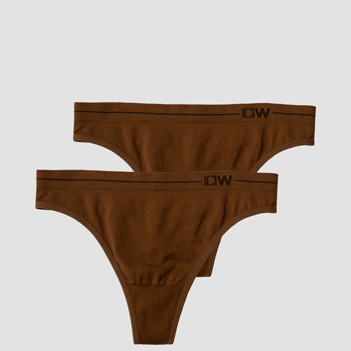 Everyday Seamless Thong 2-pack Cinnamon