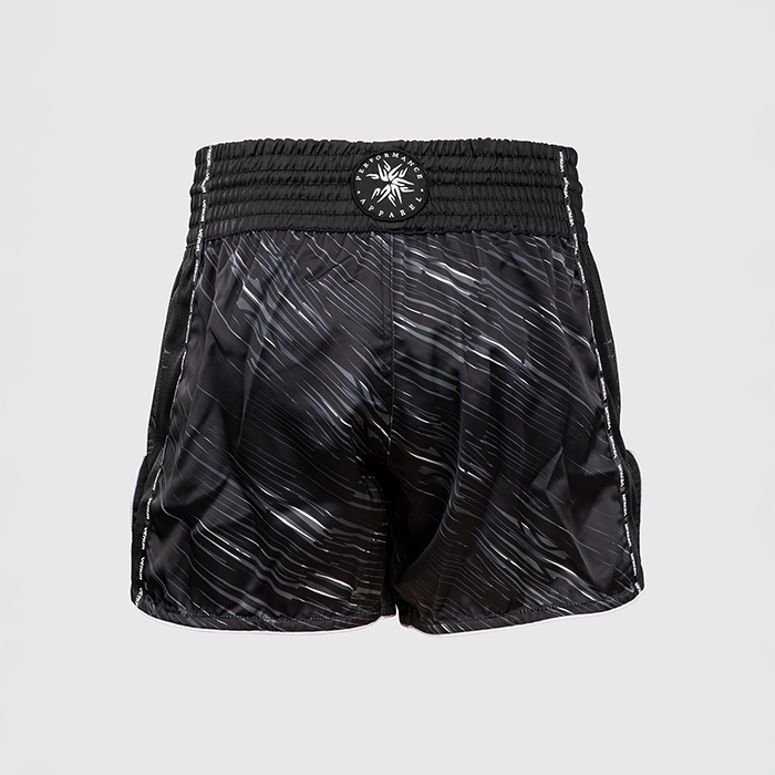 Rapid Muay Thai Shortsit Musta Harmaa Valkoinen