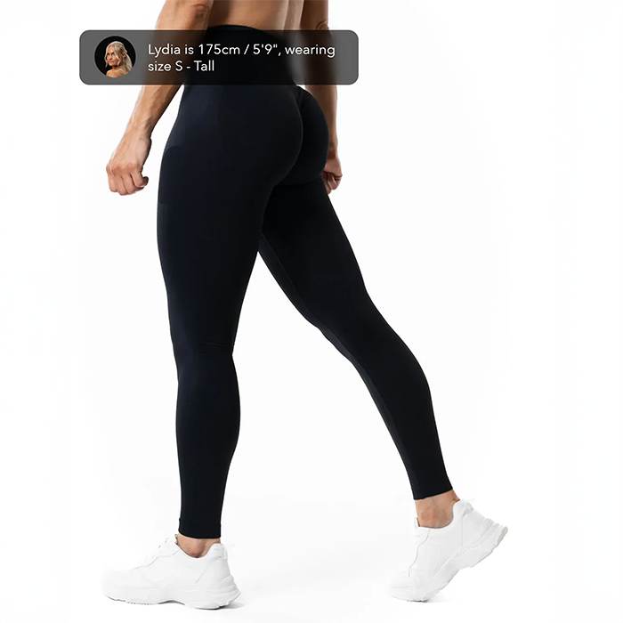 Aura Seamless Scrunch Trikoot Tall Musta