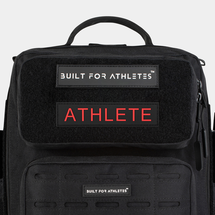 Built for Athletes Athlete Patch Musta/Punainen Teksti