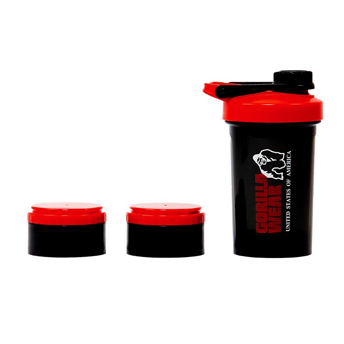 Shaker 2 Go Black/Red 500 ml + 130 ml x 2