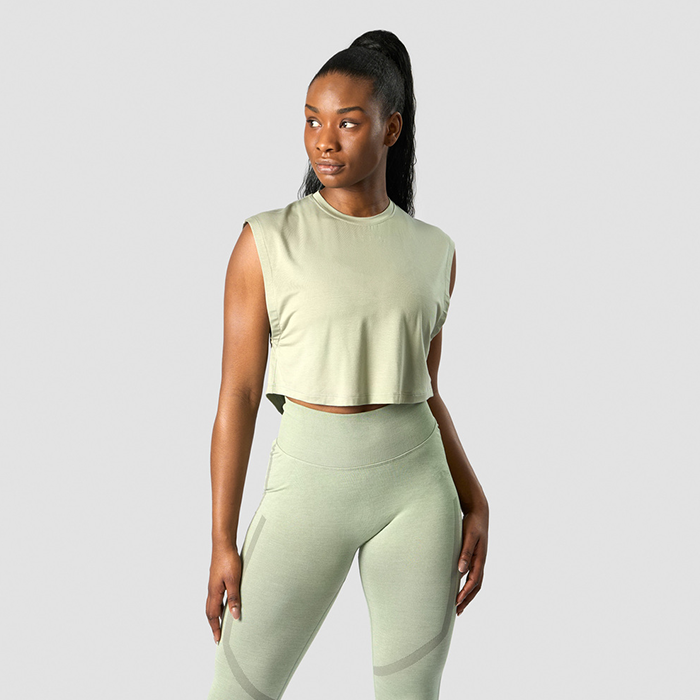 Rush Cropped Tank Top, Light Sage Green