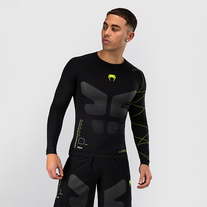Training Camp 4.0 Rashguard Pitk&auml;hihainen Musta Vihre&auml;
