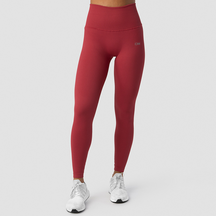 Ribbed Define Seamless Pocket Tights Autumn Red