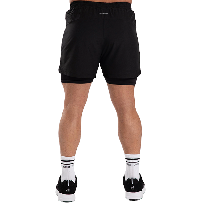 Cortez 2-in-1 shortsit, musta