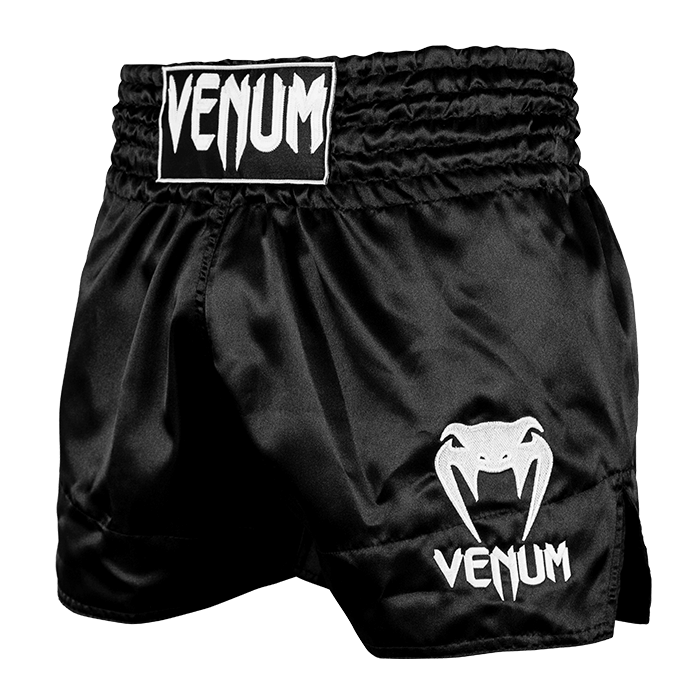 "Classic-Muay Thai -Shortsit, Musta/Valkoinen"