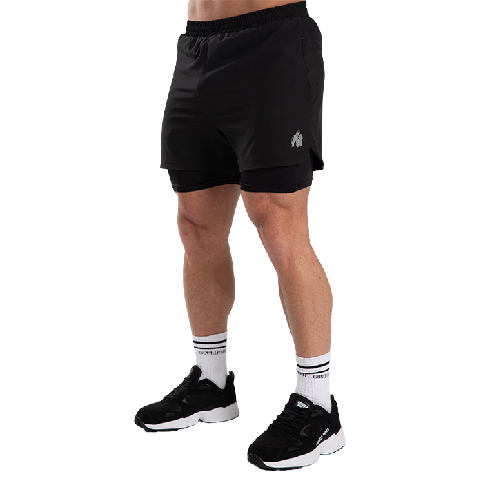 Cortez 2-in-1 shortsit, musta