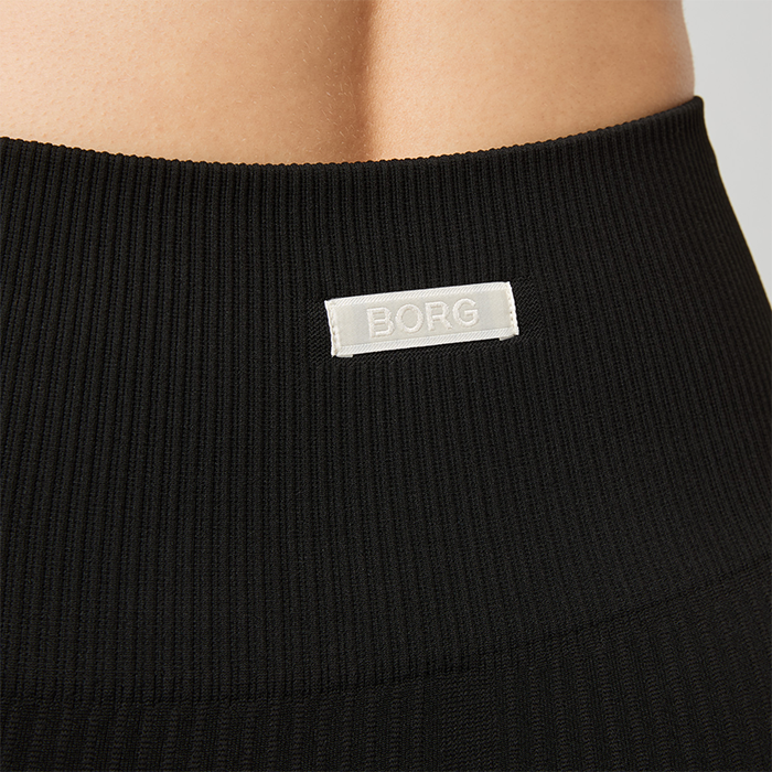 Seamless Ribbed Tights Musta