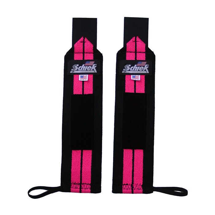 Schiek 12 Inch Heavy Duty Wrist Wraps Pink