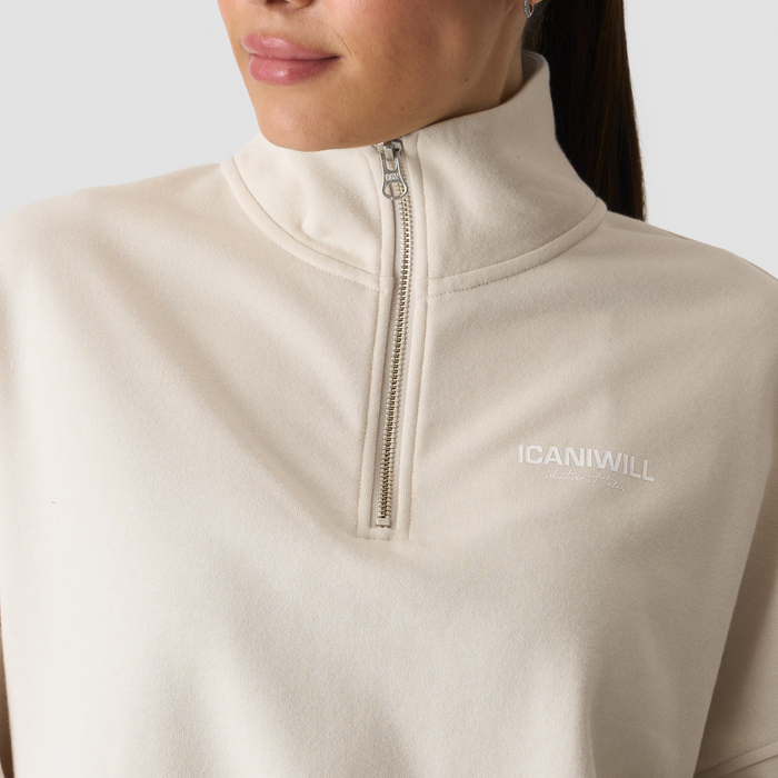Everyday Terry Collegepaita 1/4 Zip Vaaleanbeige