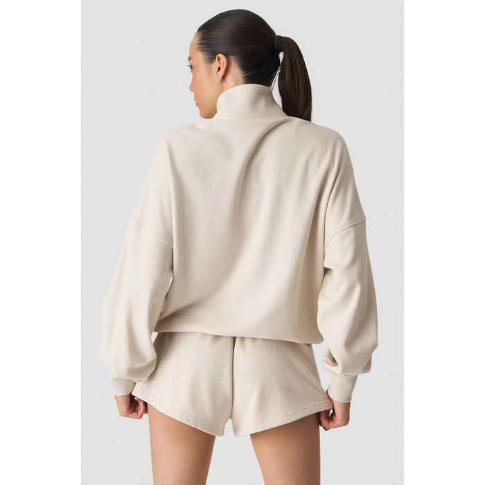Everyday Terry Collegepaita 1/4 Zip Vaaleanbeige