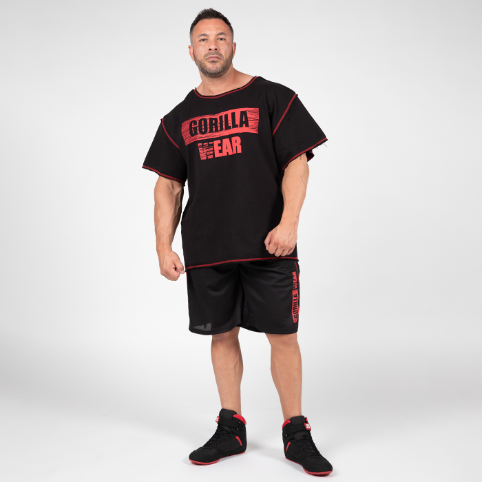 Wallace Mesh Shorts, Black/Red
