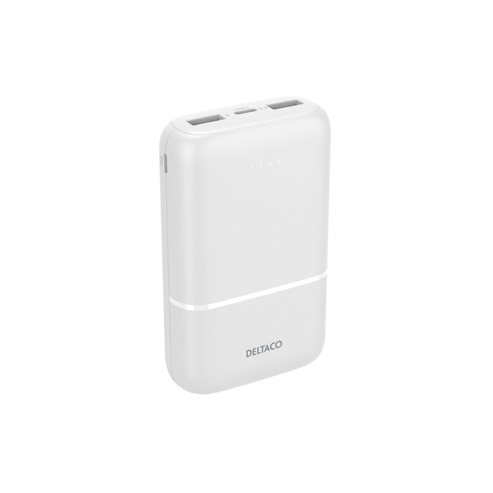Powerbank 2x USB-A ja 1x USB-C Valkoinen 10 000 mAh