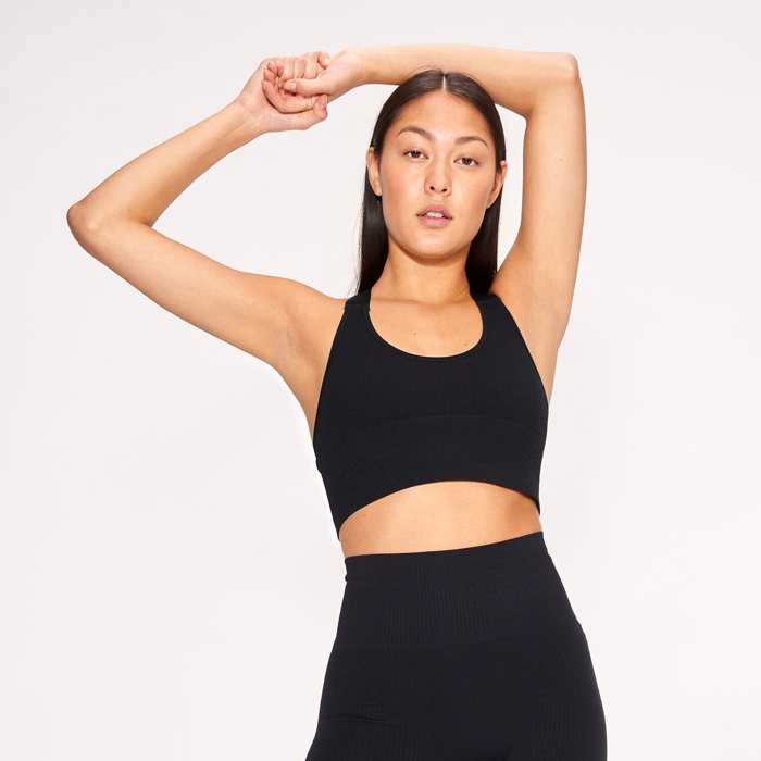 Seamless Rib Sportsbra, Black