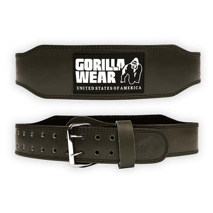 Gorilla Wear Gear 4 Inch Padded Leather Belt Army Green