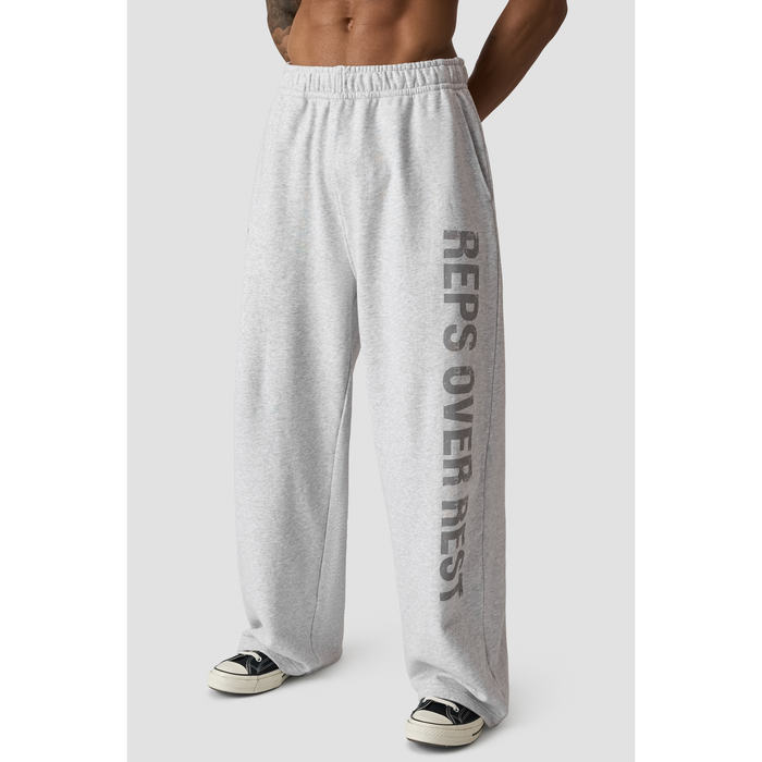 Grit Wide Pants, vaaleanharmaa meleerattu