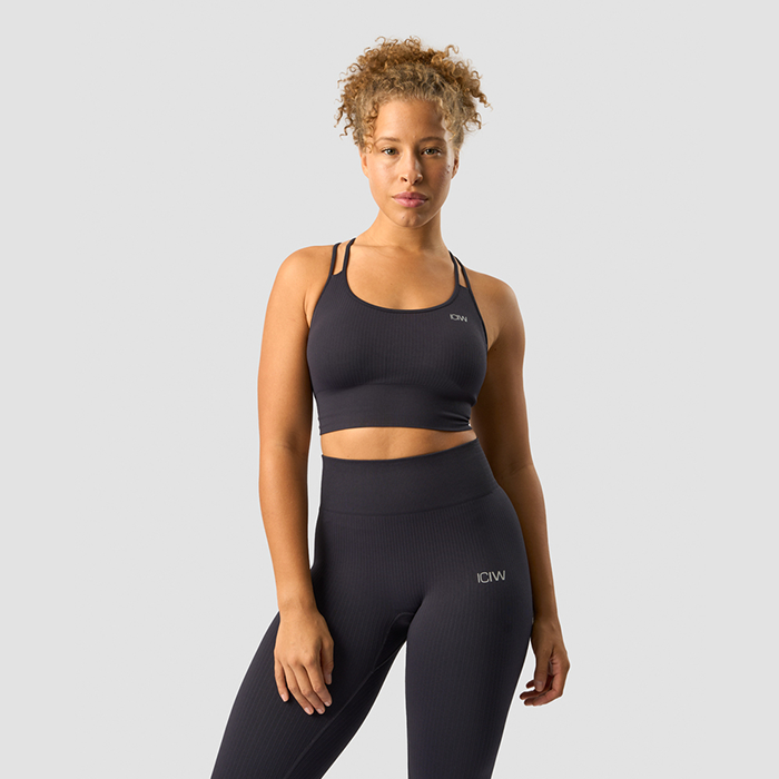 Ribbed Define Seamless Sports Bra Dark Graphite