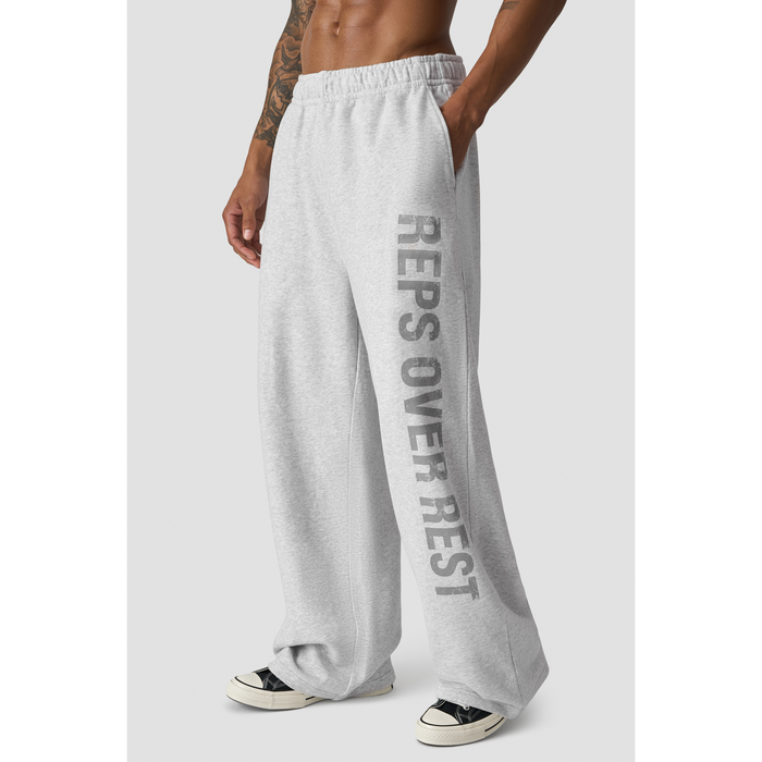 Grit Wide Pants, vaaleanharmaa meleerattu