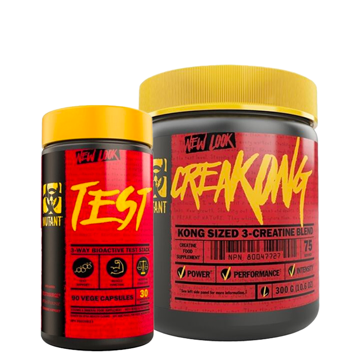 CreaKong Creatine 300 g + Mutant Test Testosteroni Supplement 90 kapselia