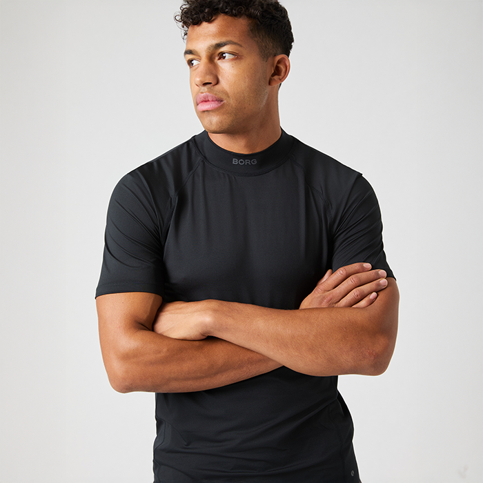 Mock Neck T-paita Musta