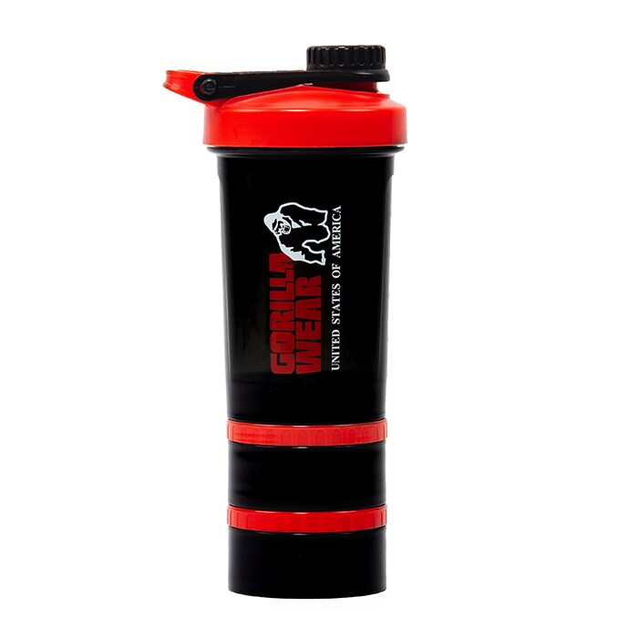 Shaker 2 Go 500 ml + 130 ml x 2, Black/Red