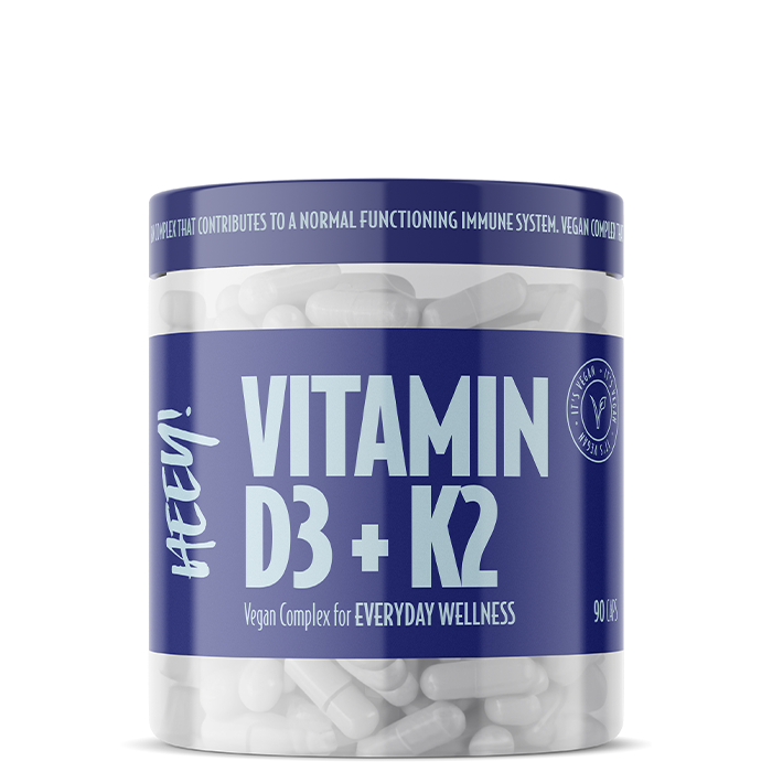 Vegaaninen D3 + K2-vitamiini Superfruitsilla 90 kapselia