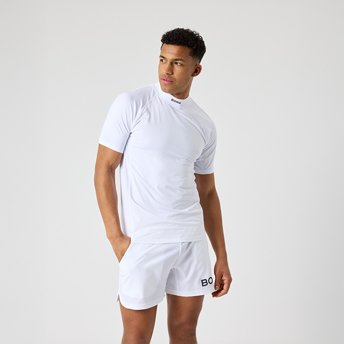 Mock Neck T-paita Valkoinen