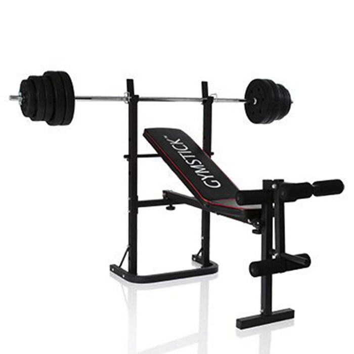 Weight bench with 40 kg barbell set