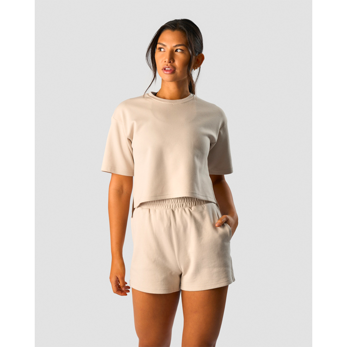 Revive Heavy Cropped T-Shirt Wmn, Beige