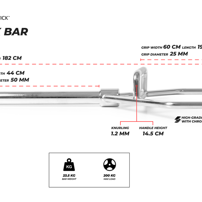 Gymstick Hex Bar 182 cm (50 mm)