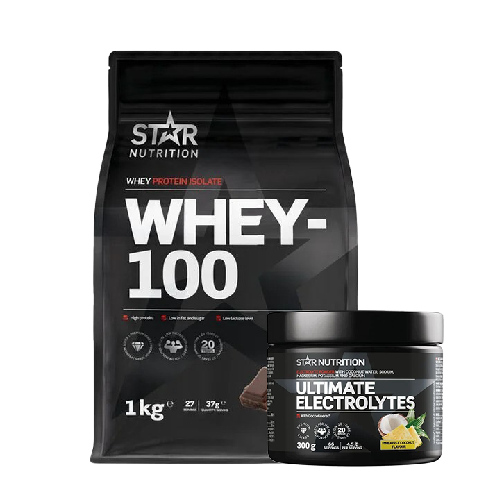 Whey-100 Heraproteiini 1 kg + Ultimate Electrolytes 300 g