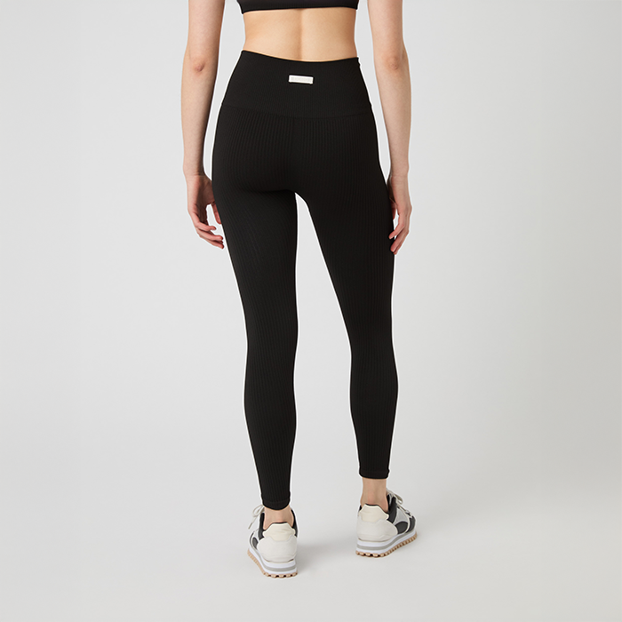 Seamless Ribbed Tights Musta