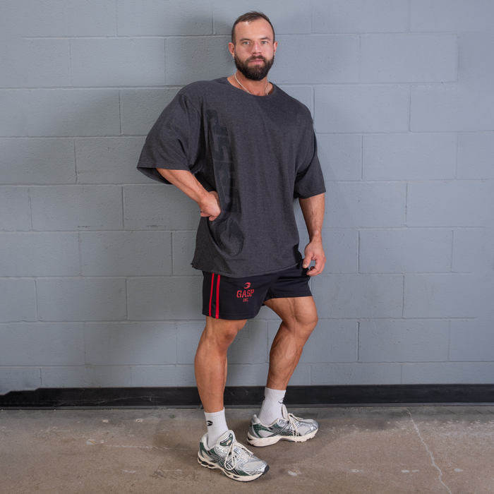 2 Stripe St. Mesh Shorts, Musta/Punainen