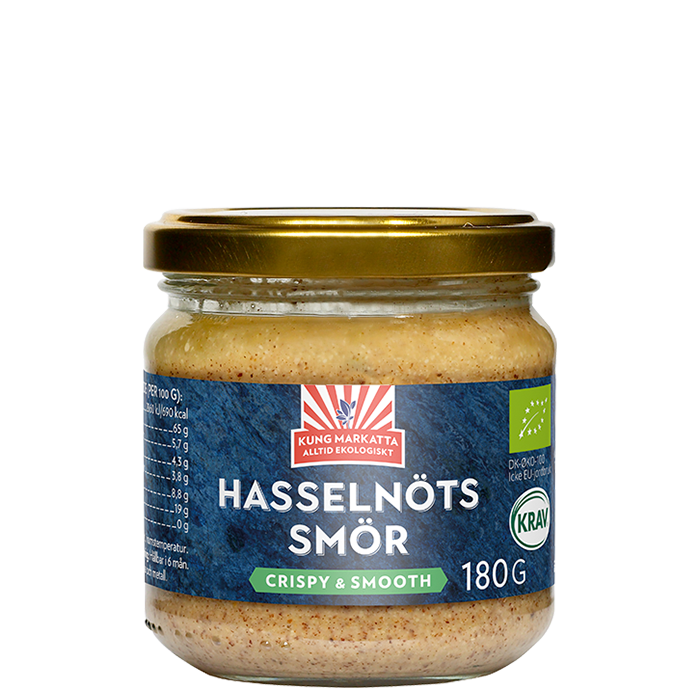 Hasselpähkinävoi ilman suolaa EKO, 180 g