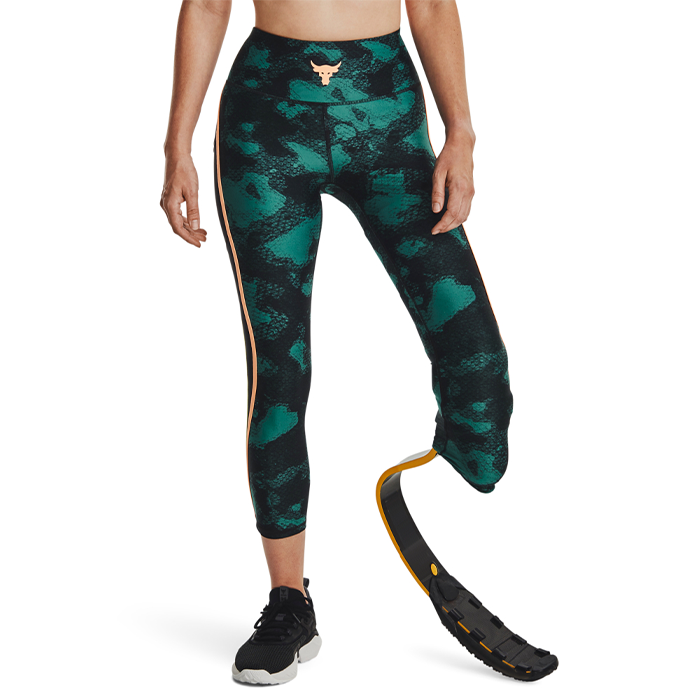 Project Rock HeatGear Printed Ankle Leggings Fam Coastal Teal