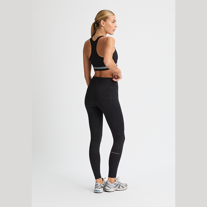 Logo Effect Emboss Tights Musta