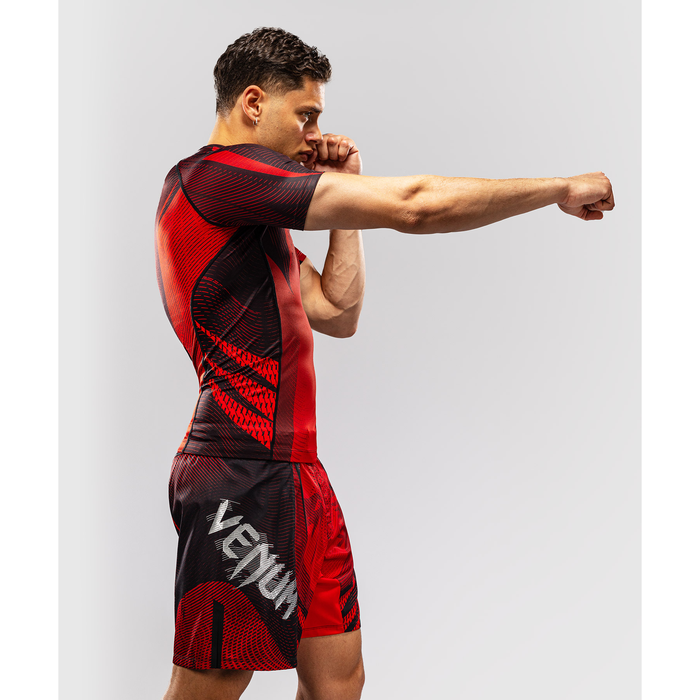 Venum GALACTIC 3.0 lyhythihainen rashguard punainen/hopea