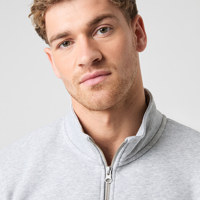 Centre Half Zip Paita Harmaa