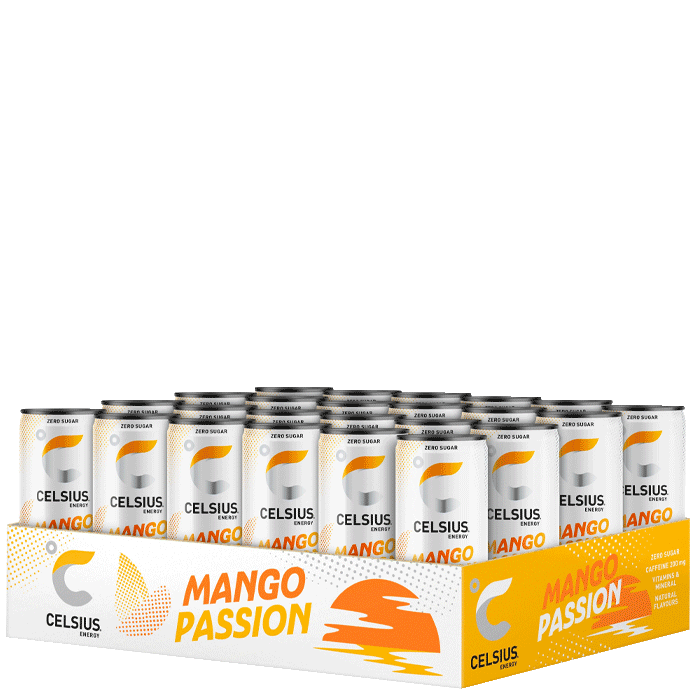 24 x Celsius, Mango Passion, Kolsyrad, 355ml, FI 