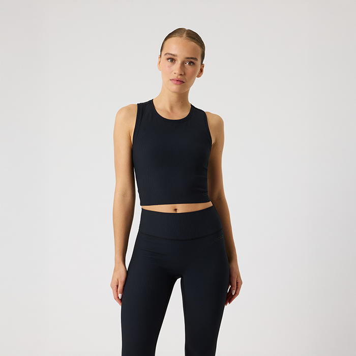 Studio Ribbed Cropped Tank-toppi Musta