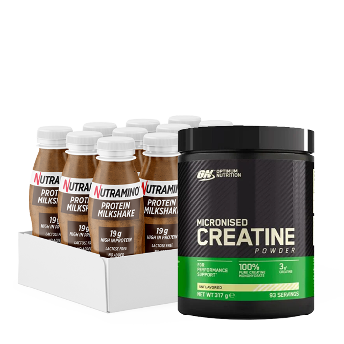 Nutramino Protein Shake 250 ml 12-pack + Creatine Powder 317 g — Nutramino